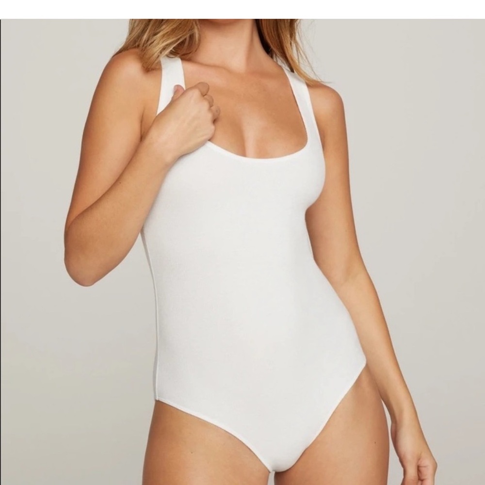 Good American Feel Good ribbed tank bodysuit